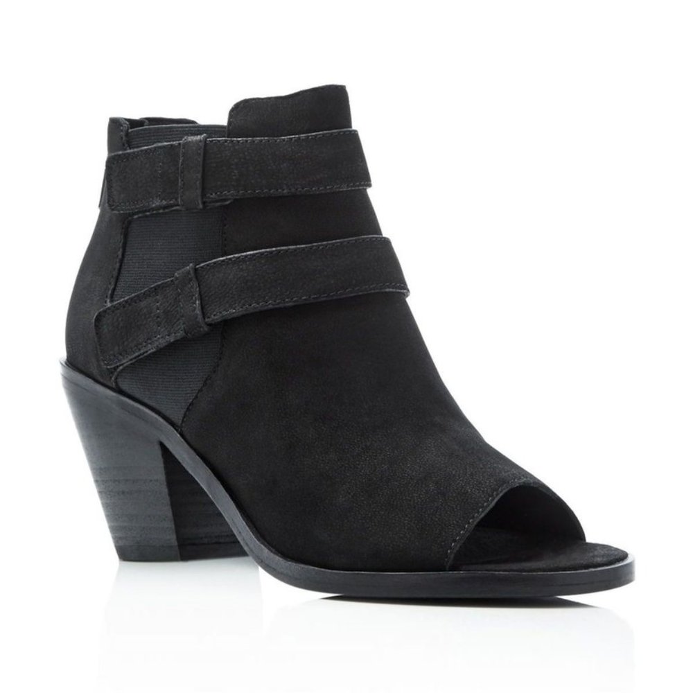 Eileen Fisher | Nubuck Leather Peep Toe Bootie